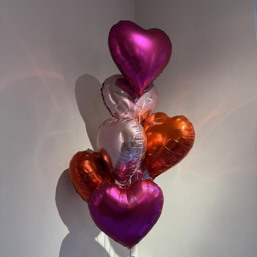 7 assorti of hearts