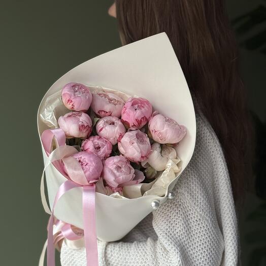 Букет розовых пионов «Для нее» 🌸