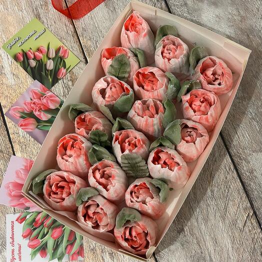 Marshmallows TULIPS STRAWBERRIES 25x15 cm
