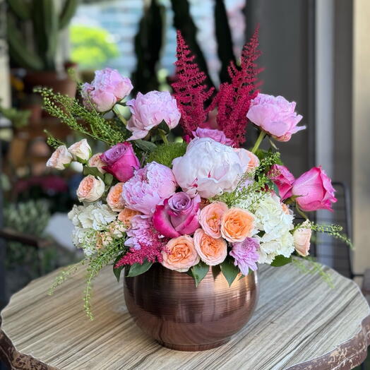 Peony and Spray Roses