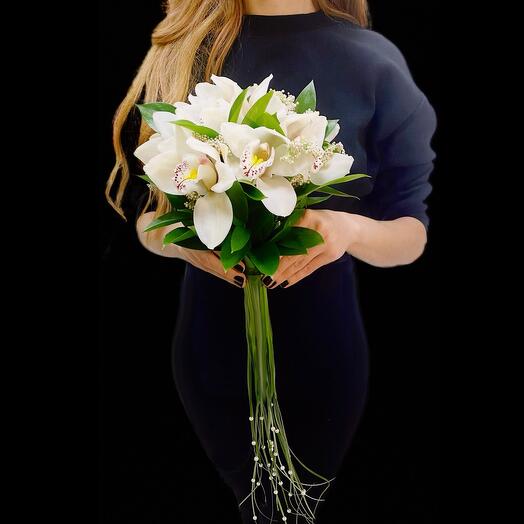 Bridal bouquet with orchids