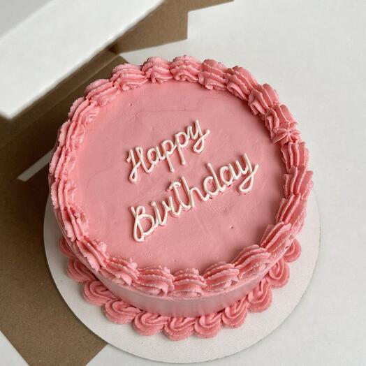 Торт на 1.5 кг с надписью "Happy birthday", торт для девушки,  торт для подруги, торт для мамы, торт для дочки