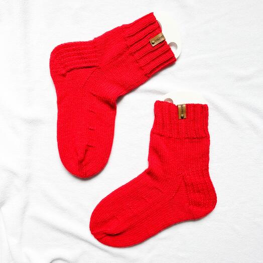 Мужские новогодние вязаные красные носки