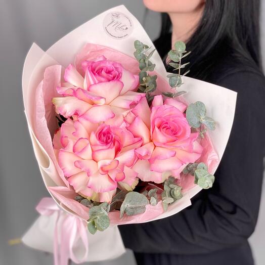Букет комплимент из французских роз 💐 442 Милин Букет