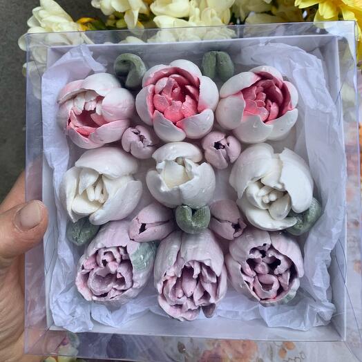 Tulip zefir box / бокс из зефирных тюльпанов 9шт