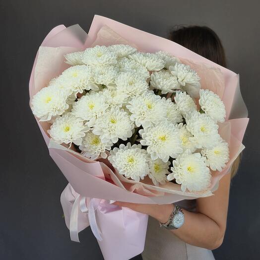 Букет хризантем белого цвета 7