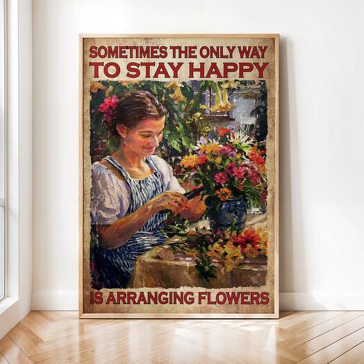 Интерьерный постер "Цветы" винтажная картина 03-0033