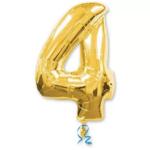 Шар цифра золото "4"