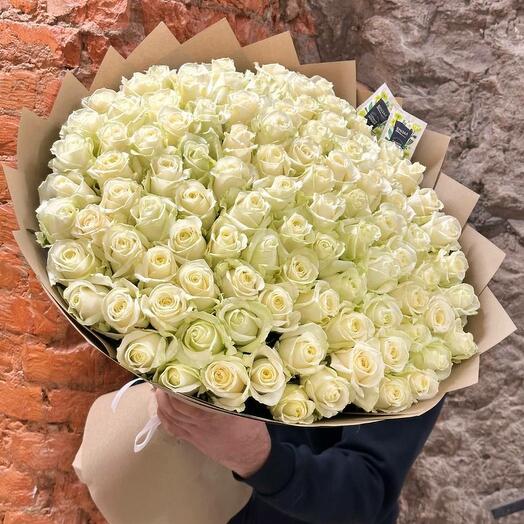99 Розы белые 60 см