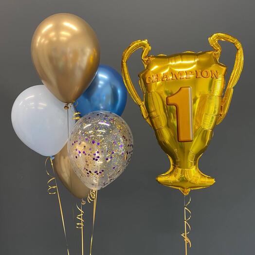 Кубок для настоящего чемпиона! Шары с гелием ко Дню Отца