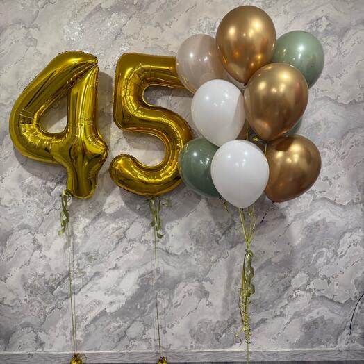 Сет из 12 шаров и 2 цифр на выбор