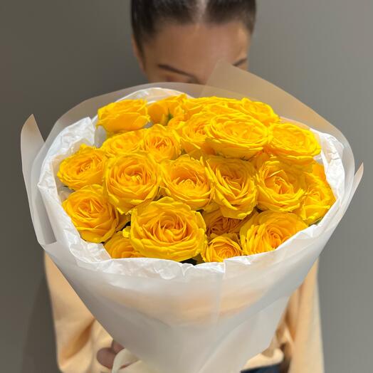 💛Моно букет с желтой кустовой розой