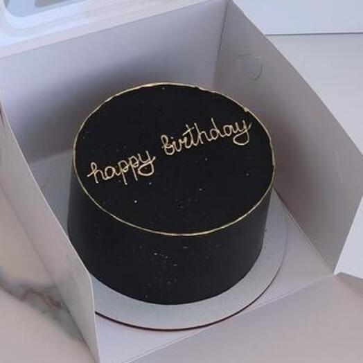 Бенто торт "Happy birthday" черный
