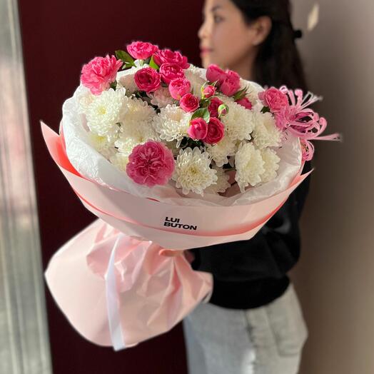 Букет "Розовый евро"