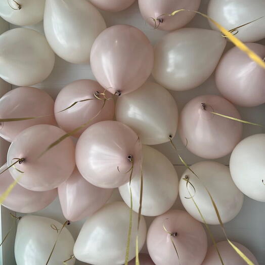 Шары для девушки белые и пыльно розовые 30 штук