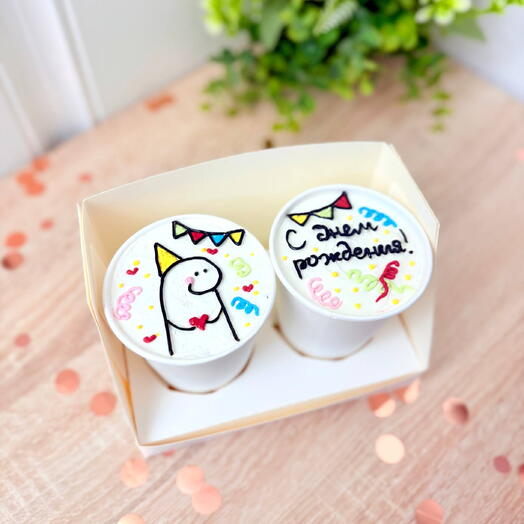 Торт в стакане/кейк ту гоу/ cake to go "С днем рождения "