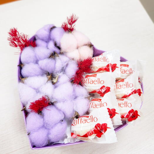 Композиция с хлопком и конфетами 💜
