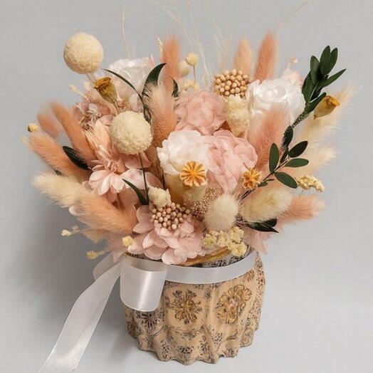 Сухоцветы композиция "ЭЛЕГИЯ "+мыло в подарок