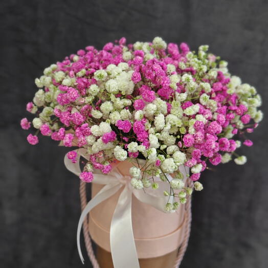 Композиция в шляпной коробке-,,Розовое облачко