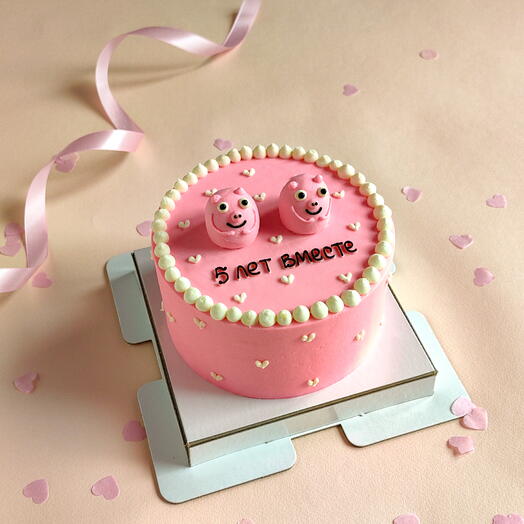 Бенто торт на годовщину со свинками