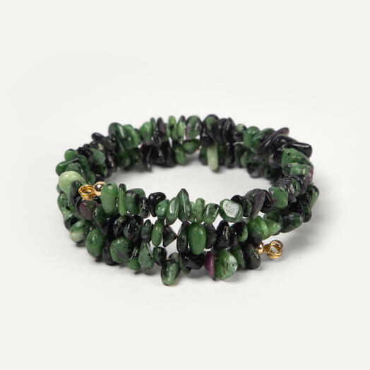 Браслет Корица Цоизит 14K 19 см (BRA1062)
