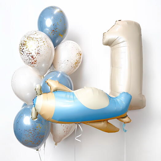 Композиция из шаров Стеклянный самолетик