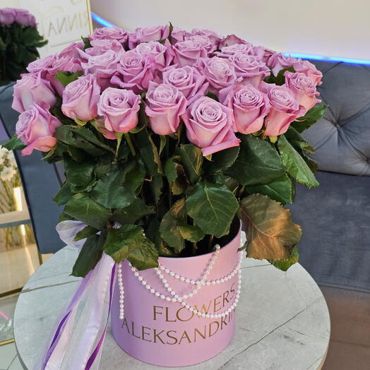 💜 розы Любимой "Лавандовый Раф Luxury" букет, композиция из розы, 25, букет роз,  букет 25 роз, сиреневые розы, дофамин 💜