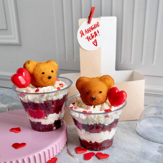 Трайфлы «Медвежата» для любимой | девушки | жены | 14 февраля | любовь
