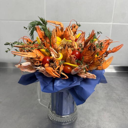 Пивная кружка «Хмельные раки» с вареными раками