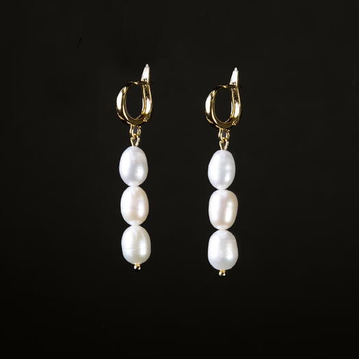 Серьги Эрика Белый жемчуг культивированный 14K (EAR1148)
