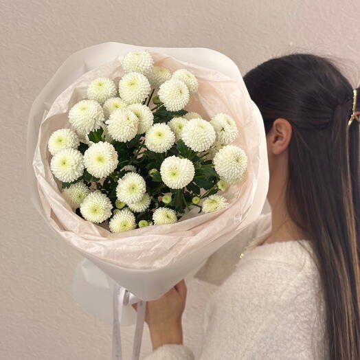 Букет-комплимент из хризантем Ньютон 🌷