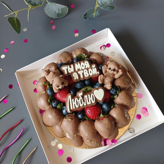Торт из клубники для любимой🎂