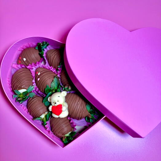 Fresa en Caja de regalo de chocolate belga