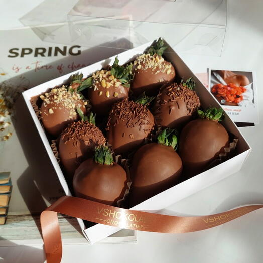 Premium ⭐ Клубника в бельгийском молочном шоколаде, подарок 🎁