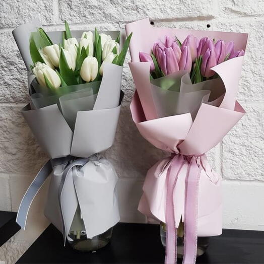 2 Букета по 15 тюльпанов