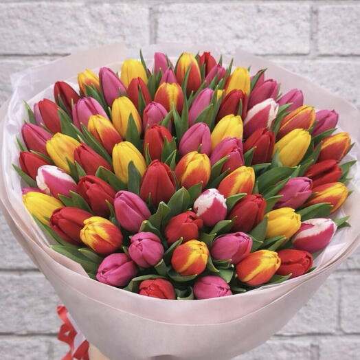 Тюльпаны микс 51 цветок