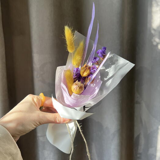 💜Букет сухоцветов комплимент. Сухоцветы подарок женщине, любимой девушке, дочке, маме