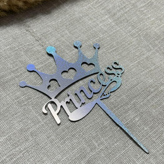 Свеча-топпер «Princess» (серебро перелив)