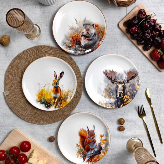 Подарочный набор фарфоровых тарелок