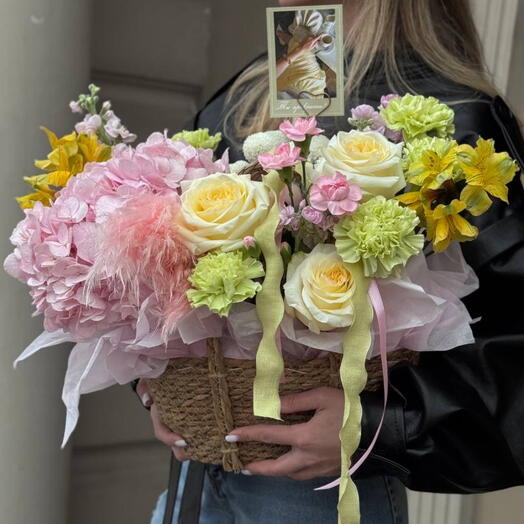 Дофаминовая цветочная корзина» 💛🩷