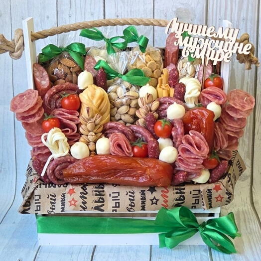 Мясной букет. Мясной ящик " Лучшему мужчине в мире "