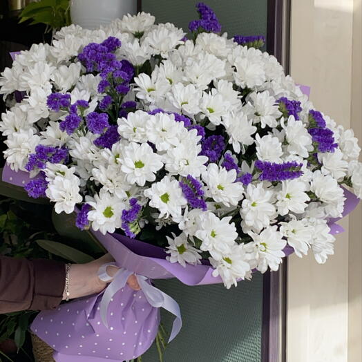 Букет ромашек со статицей 💜