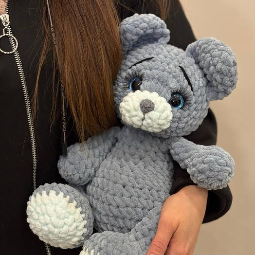 Мишка вязаная ручной работы 🩵🧸