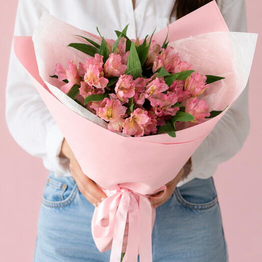 💓Моно из розовых альстромерий
