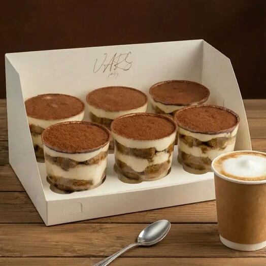 Тирамису в трайфлах 6 штук, торт в стакане, cake to go
