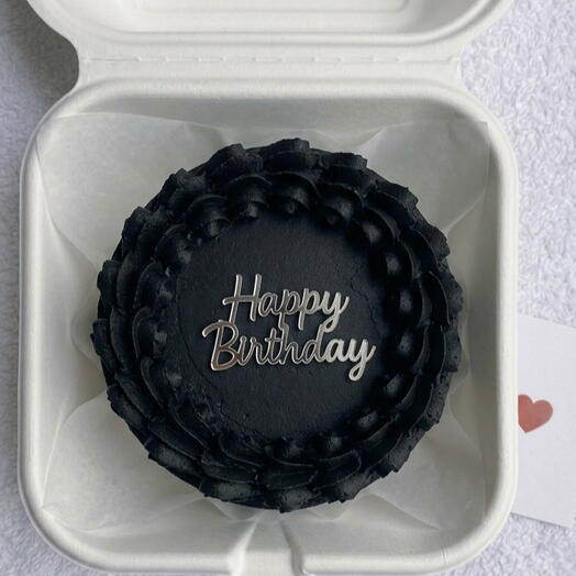 Черный бенто-торт Happy Birthday