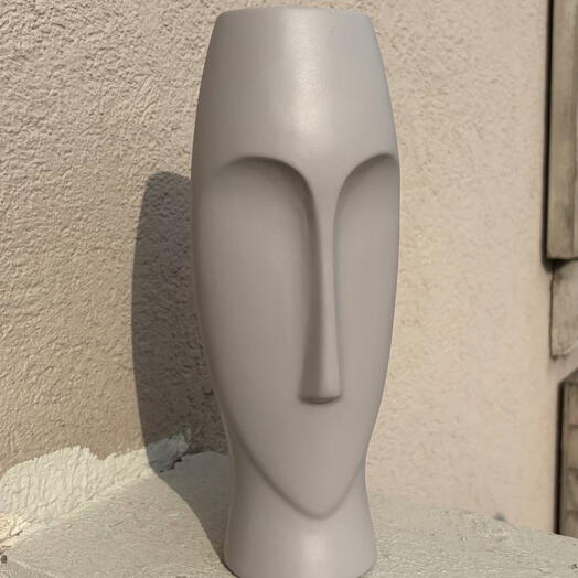 vase gray face 30 cm