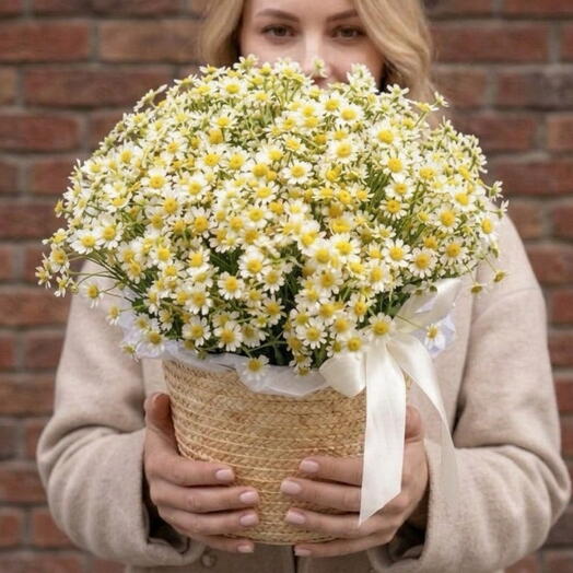 Плетенная корзина с пышной ромашкой🌼