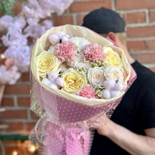 Букет «Розовый мишка» 💕