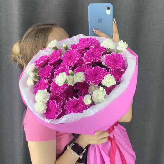 Букет « Фуксия 💕🤍»